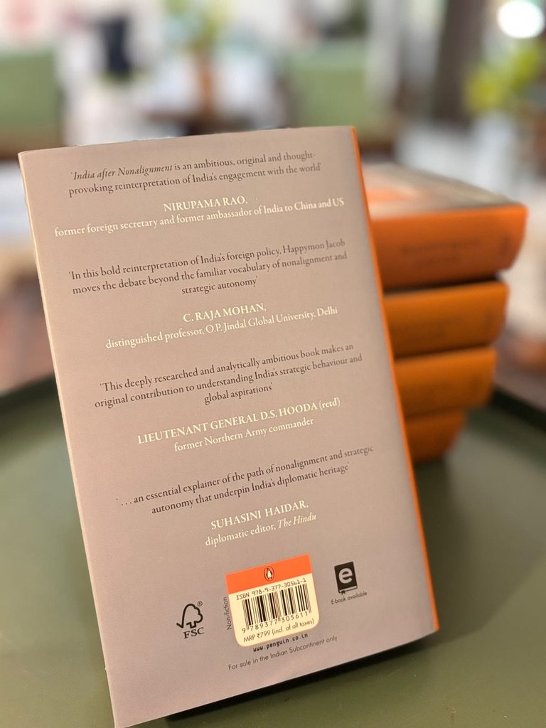 The back cover of India after Nonalignment with endorsements